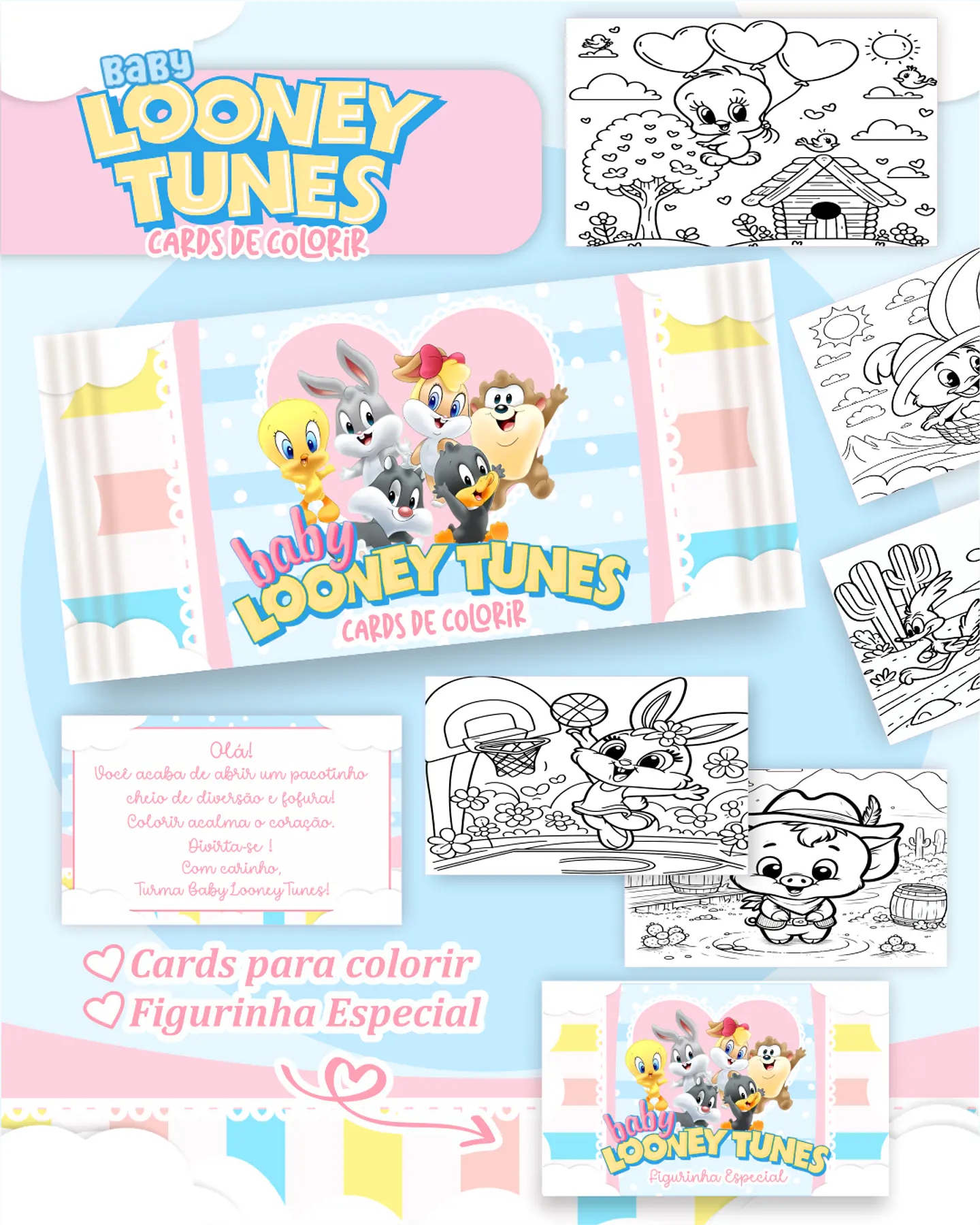 Arquivo Big Card de Colorir Looney tunes  - PAMELLA 1