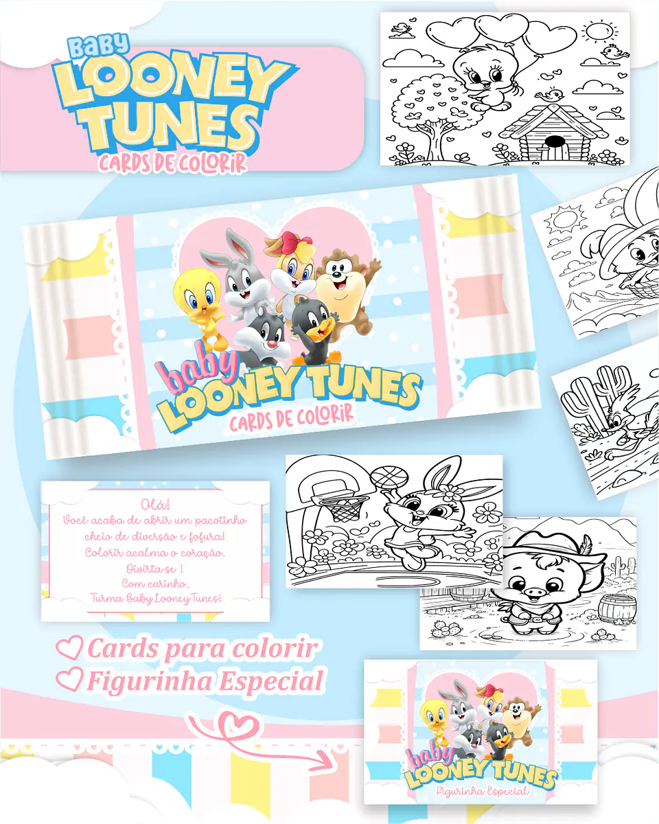 Arquivo Big Card de Colorir Looney tunes  - PAMELLA 1