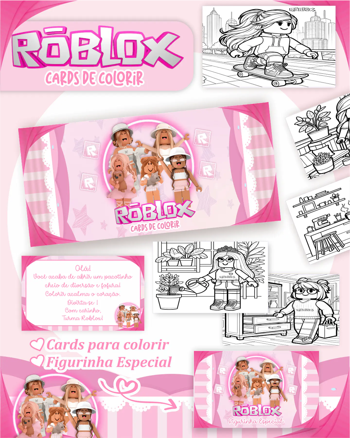 Arquivo Big Card de Colorir Roblox Menina - PAMELLA 1