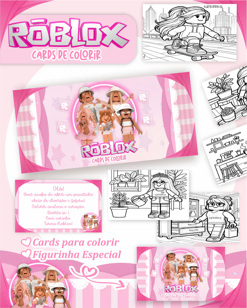 Arquivo Big Card de Colorir Roblox Menina - PAMELLA 1