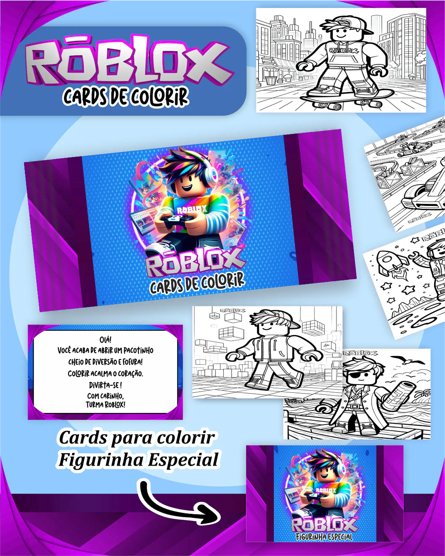 Arquivo Big Card de Colorir Roblox Menino - PAMELLA 1