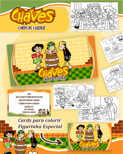 Arquivo Big Card de Colorir Chaves - PAMELLA