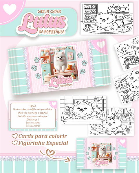 Arquivo Big Card de Colorir Lulus da pomerânia - PAMELLA