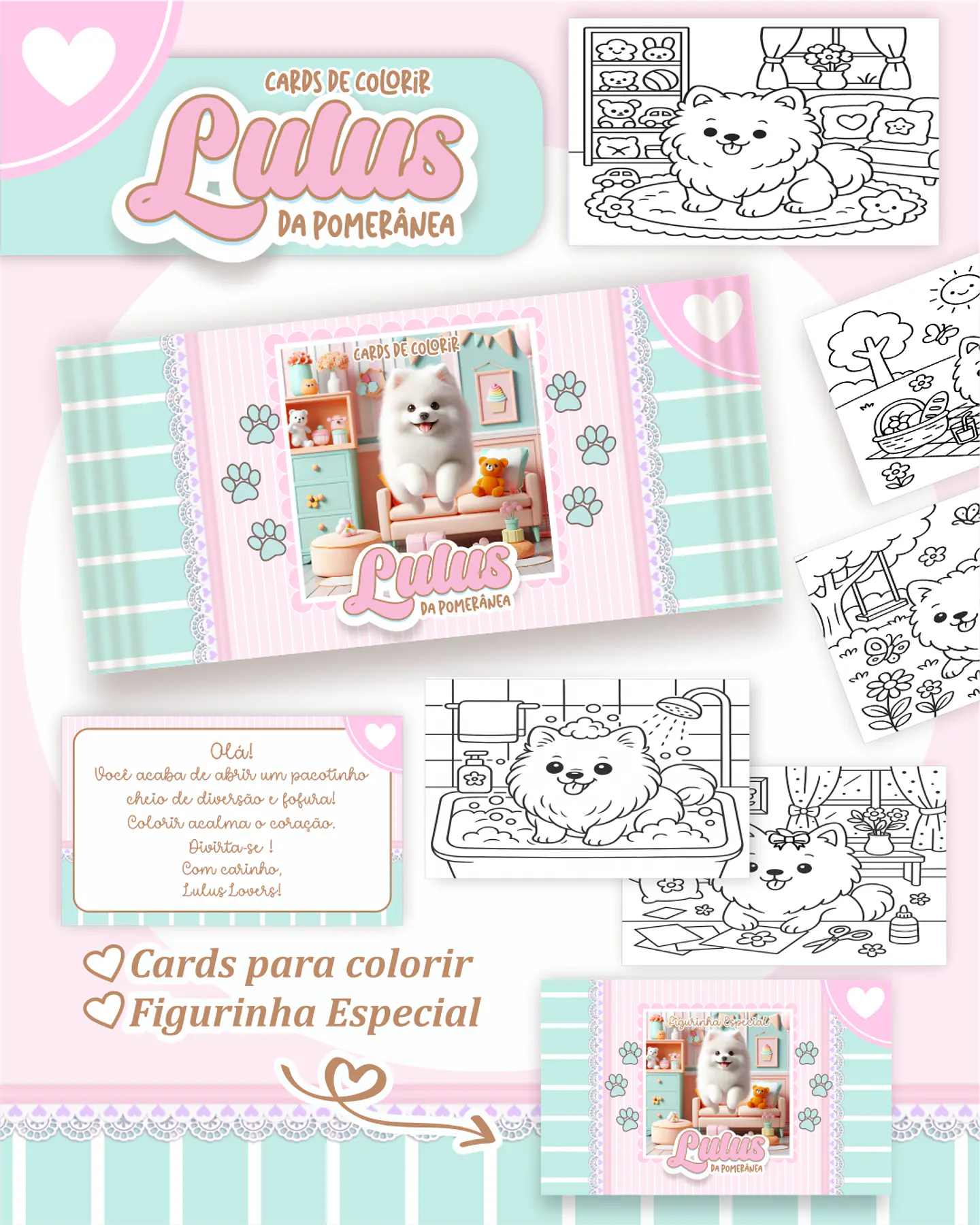 Arquivo Big Card de Colorir Lulus da pomerânia - PAMELLA 1