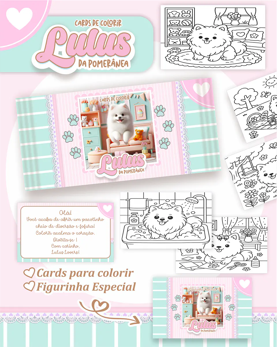 Arquivo Big Card de Colorir Lulus da pomerânia - PAMELLA 1
