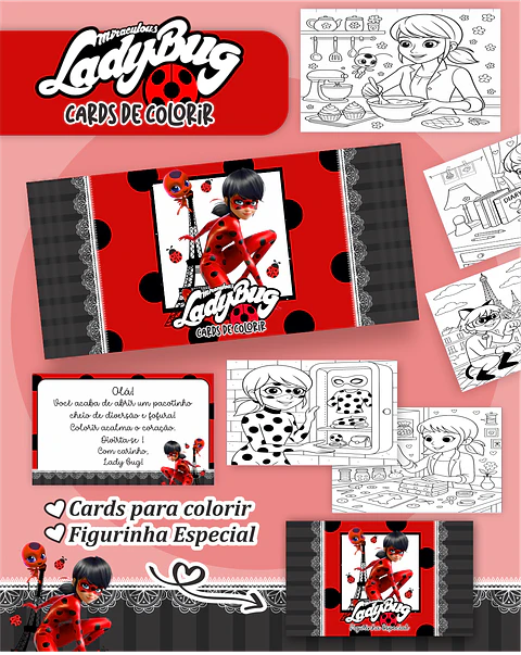 Arquivo Big Card de Colorir Ladybug - PAMELLA