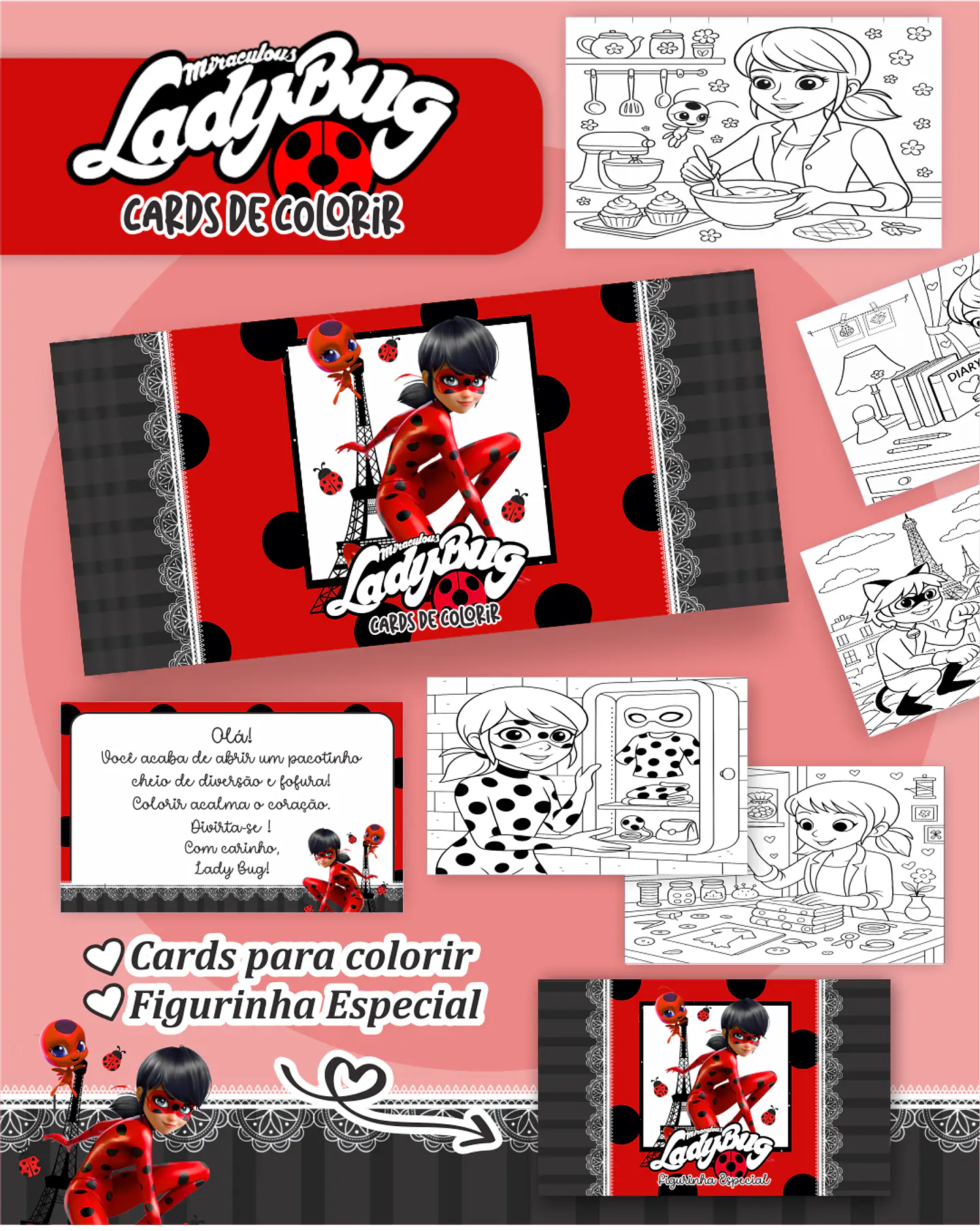 Arquivo Big Card de Colorir Ladybug - PAMELLA 1