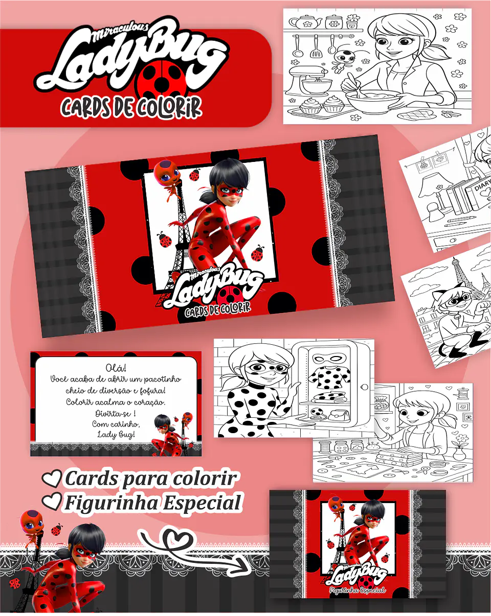 Arquivo Big Card de Colorir Ladybug - PAMELLA 1
