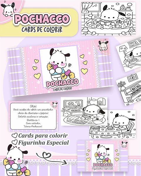 Arquivo Big Card de Colorir Pochacco - PAMELLA
