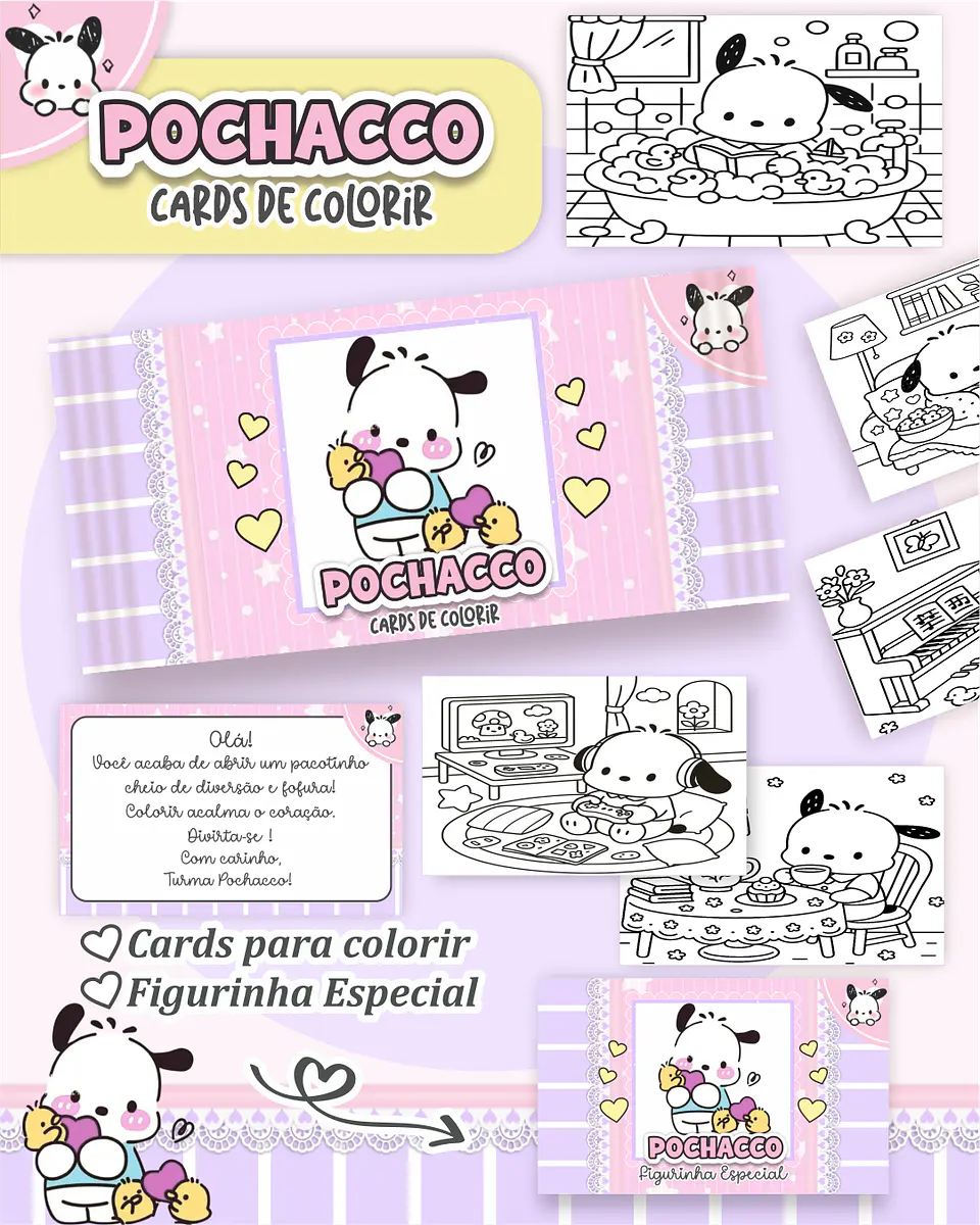 Arquivo Big Card de Colorir Pochacco - PAMELLA 1