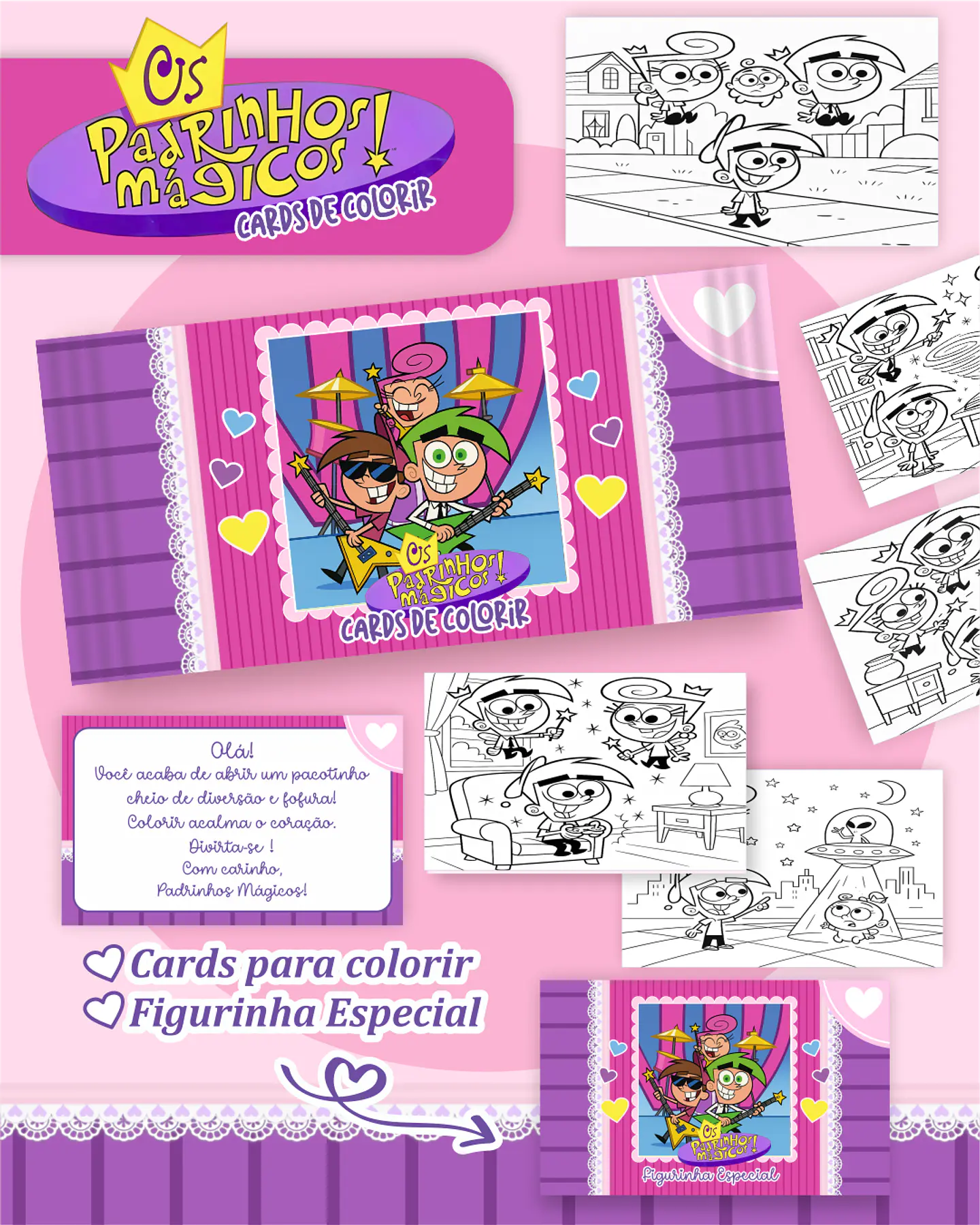 Arquivo Big Card de Colorir Padrinhos mágicos - PAMELLA 1