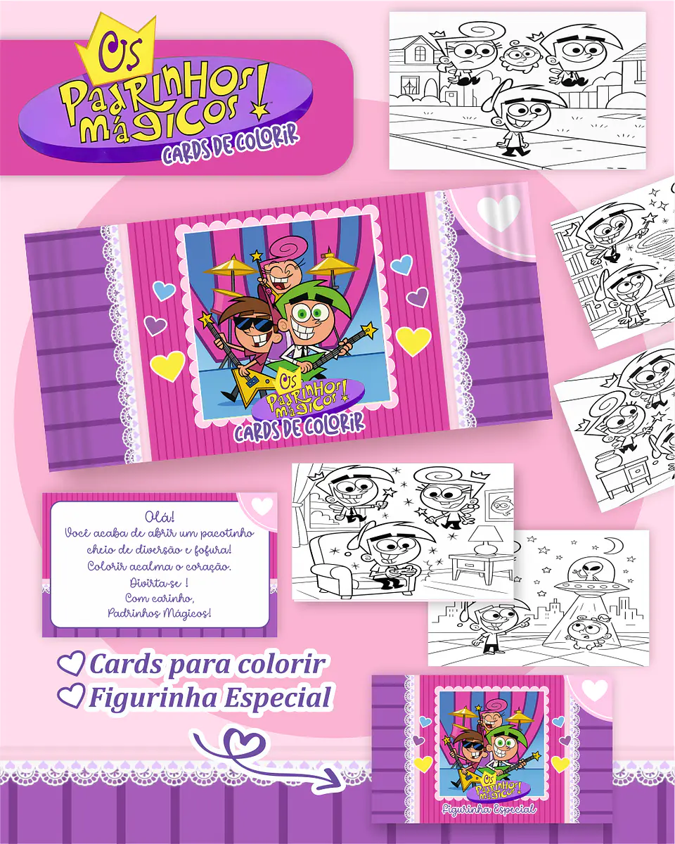 Arquivo Big Card de Colorir Padrinhos mágicos - PAMELLA 1