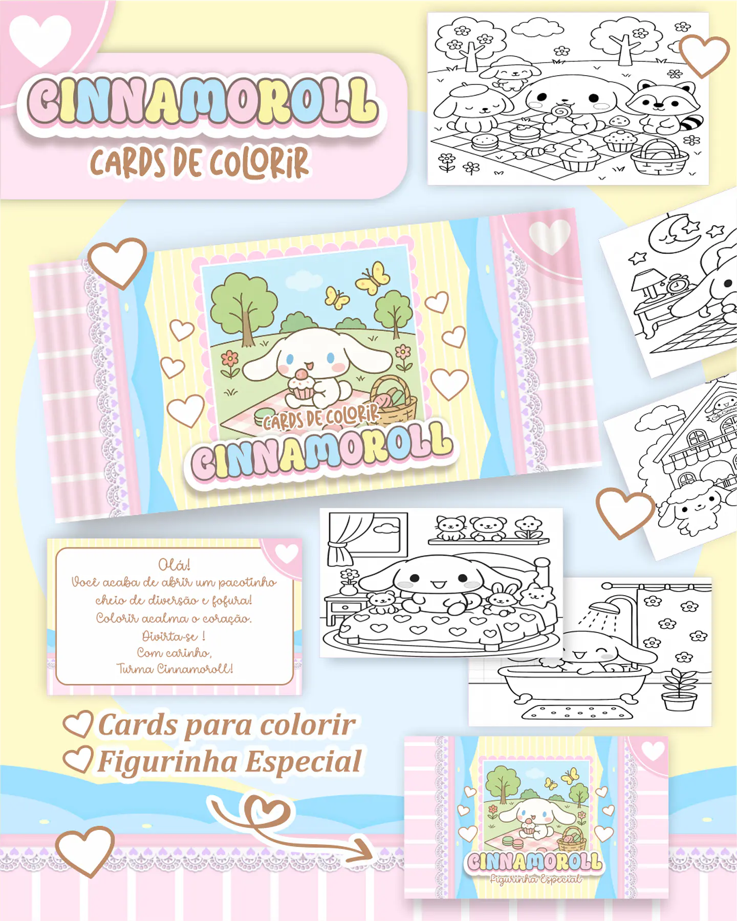 Arquivo Big Card de Colorir Cinnamoroll - PAMELLA 1