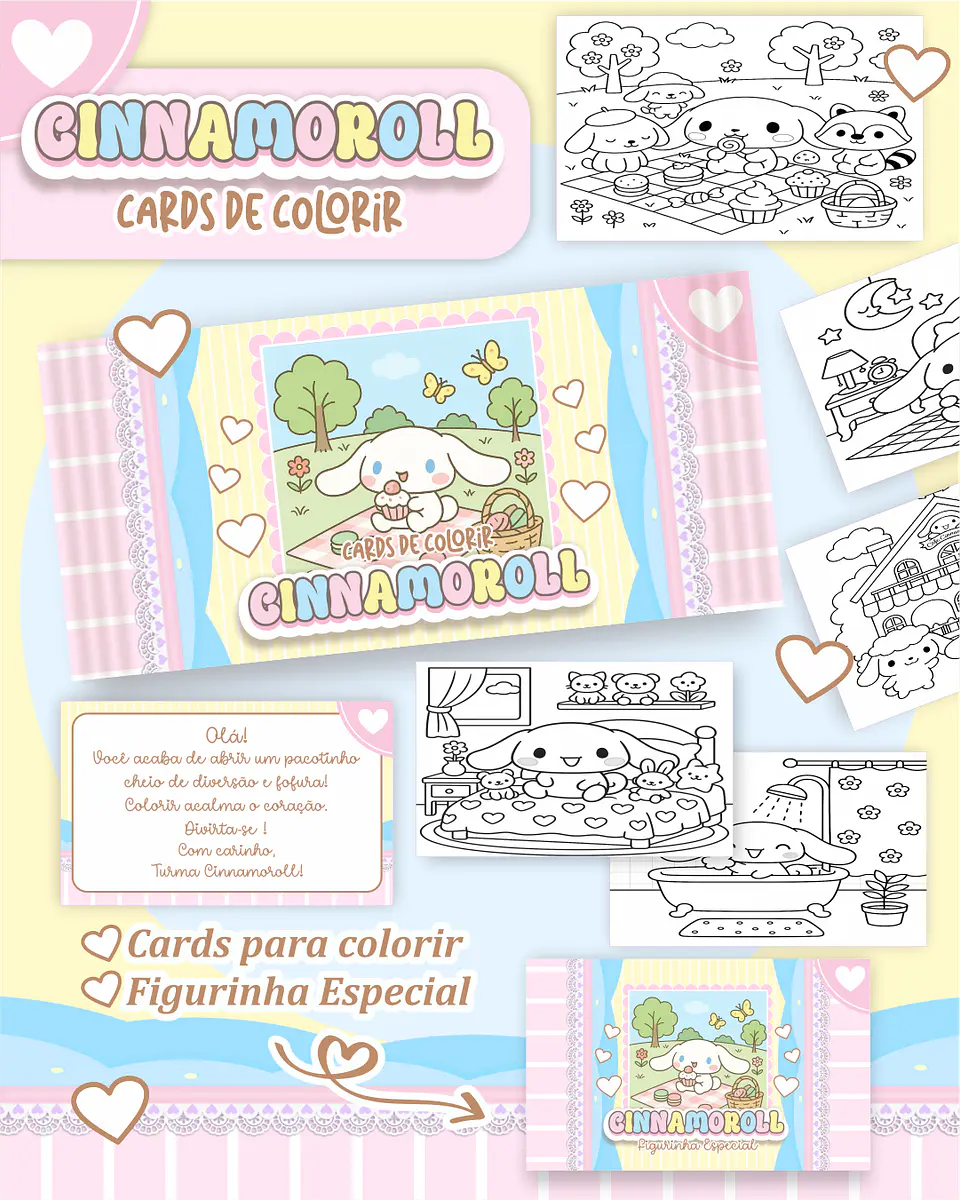 Arquivo Big Card de Colorir Cinnamoroll - PAMELLA 1