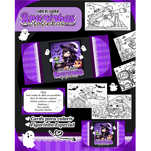 Arquivo Big Card de Colorir Bruxinhas fofinhas - PAMELLA