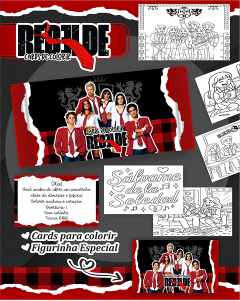 Arquivo Big Card de Colorir RBD - PAMELLA