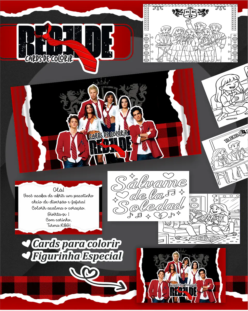 Arquivo Big Card de Colorir RBD - PAMELLA 1