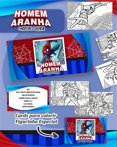 Arquivo Big Card de Colorir Homem aranha - PAMELLA