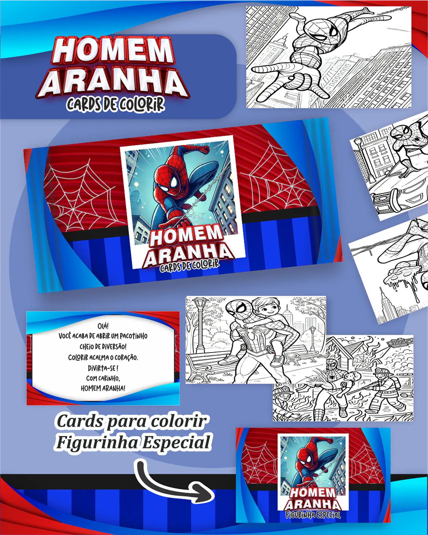 Arquivo Big Card de Colorir Homem aranha - PAMELLA 1