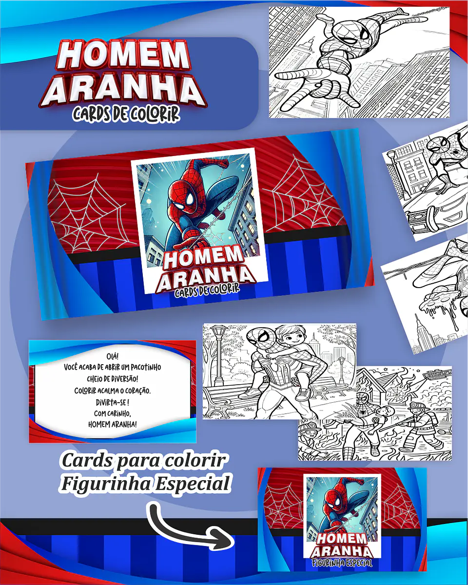 Arquivo Big Card de Colorir Homem aranha - PAMELLA 1