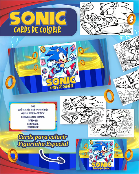 Arquivo Big Card de Colorir Sonic - PAMELLA