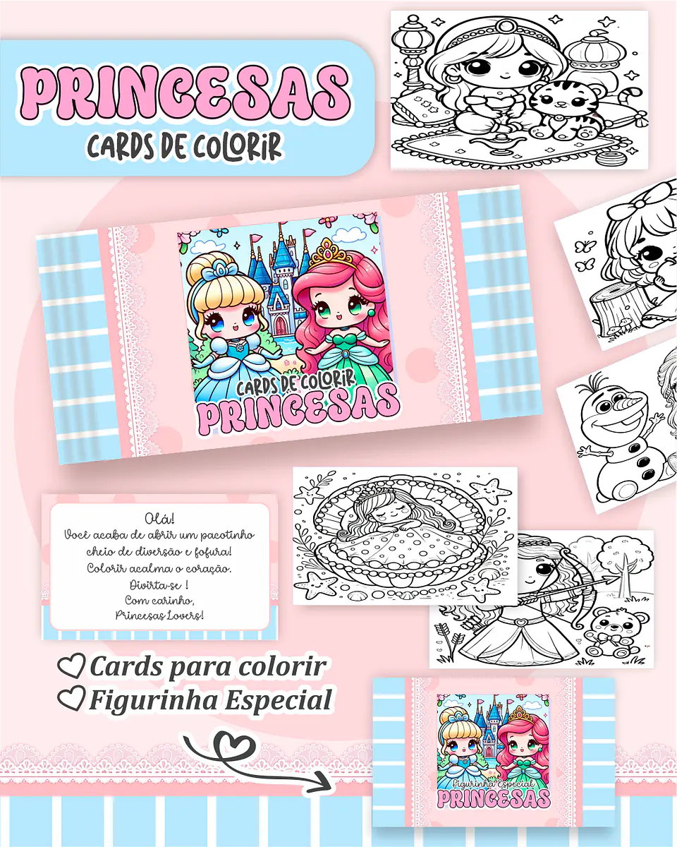 Arquivo Big Card de Colorir Princesas - PAMELLA 1