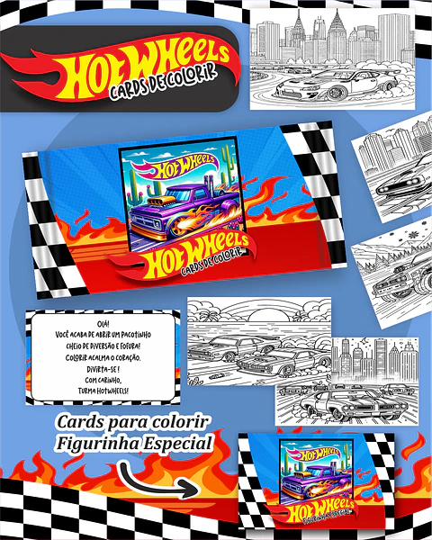 Arquivo Big Card de Colorir Hotweels - PAMELLA