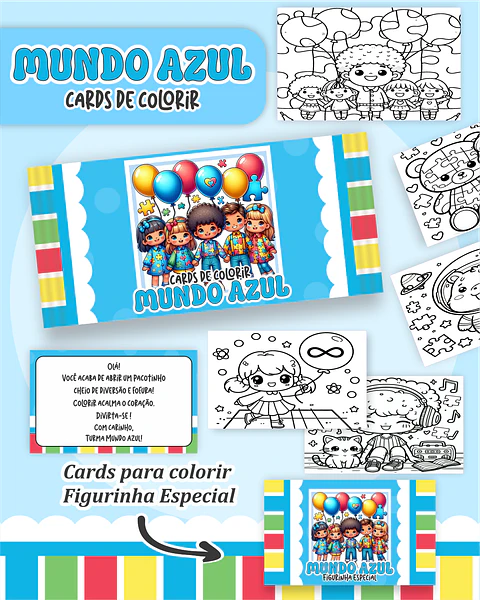 Arquivo Big Card de Colorir Mundo azul - PAMELLA