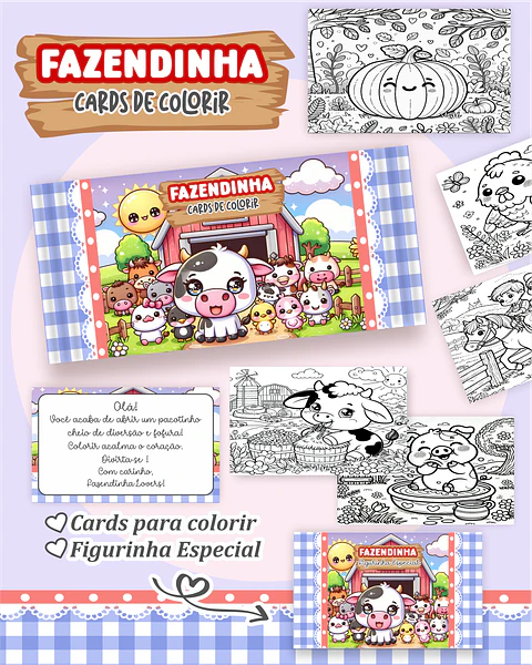 Arquivo Big Card de Colorir Fazendinha  - PAMELLA