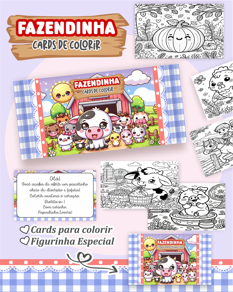 Arquivo Big Card de Colorir Fazendinha  - PAMELLA 1