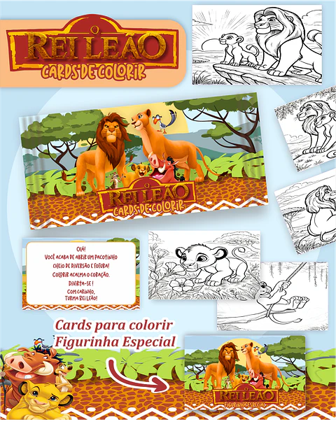 Arquivo Big Card de Colorir Rei leão - PAMELLA