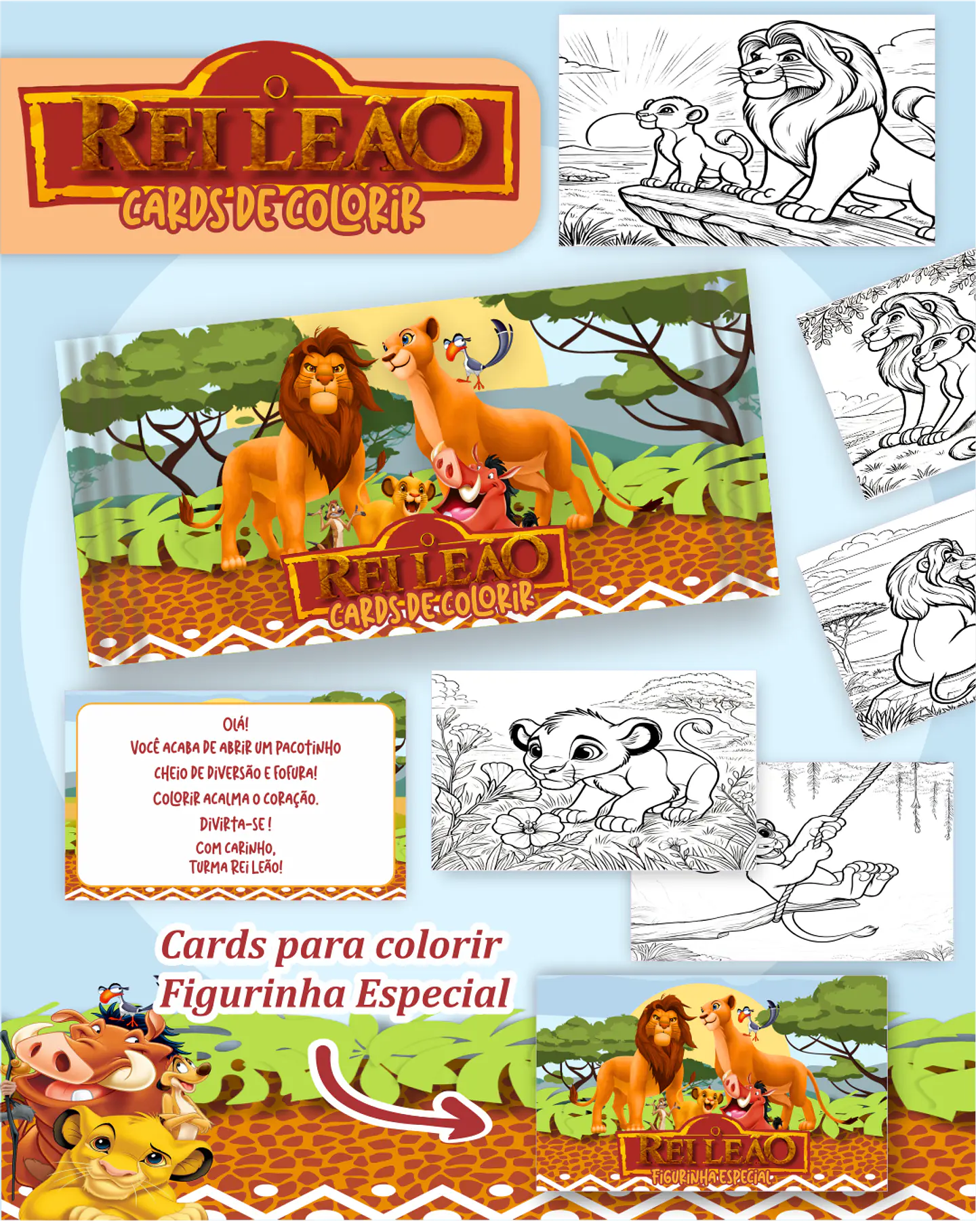 Arquivo Big Card de Colorir Rei leão - PAMELLA 1