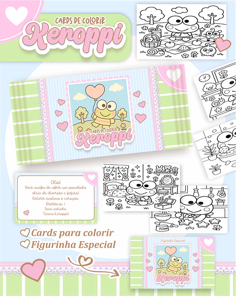 Arquivo Big Card de Colorir Keroppi - PAMELLA