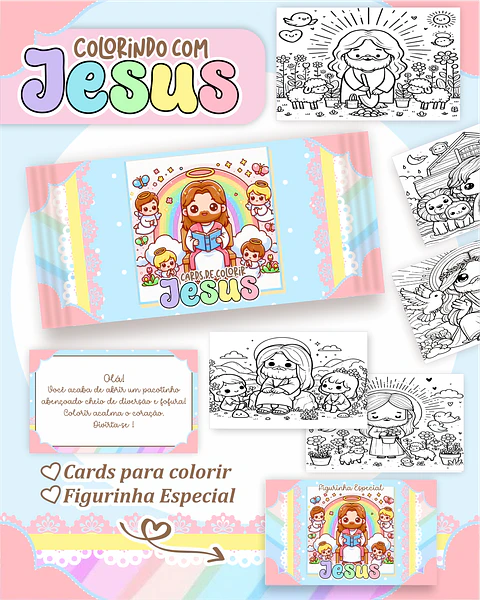 Arquivo Big Card de Colorir Cristão menina - PAMELLA