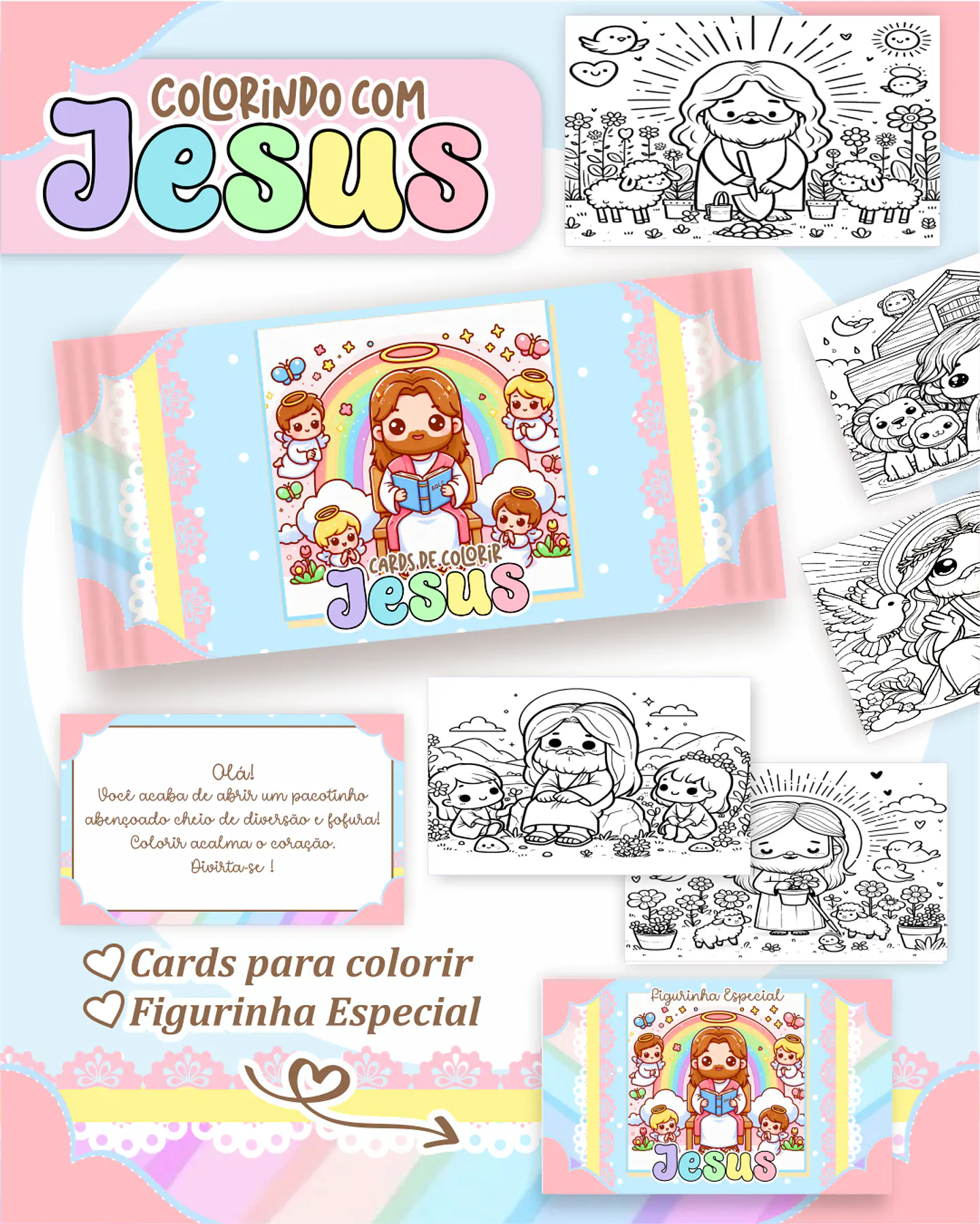 Arquivo Big Card de Colorir Cristão menina - PAMELLA 1