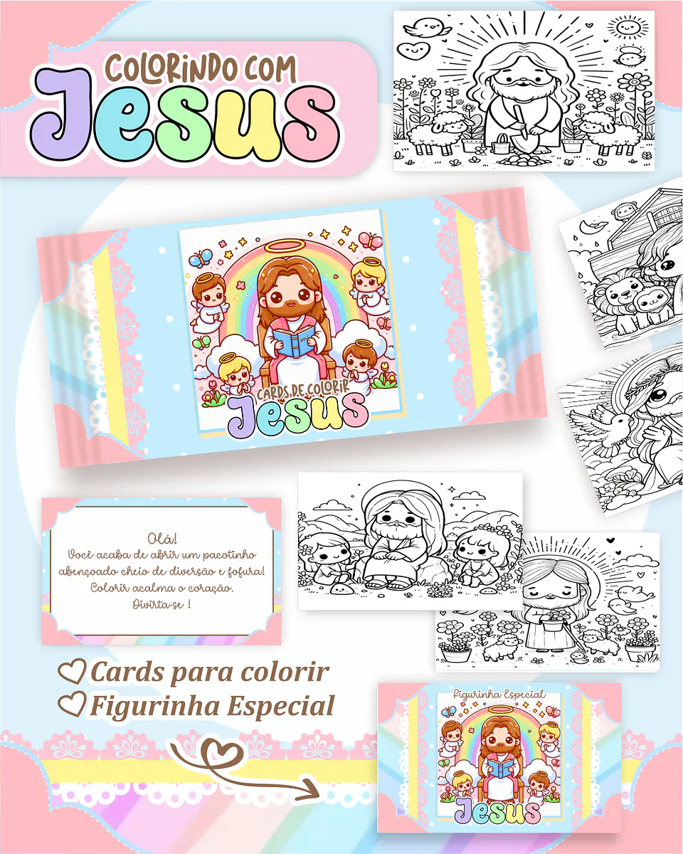 Arquivo Big Card de Colorir Cristão menina - PAMELLA 1