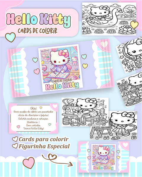 Arquivo Big Card de Colorir Hello kity - PAMELLA