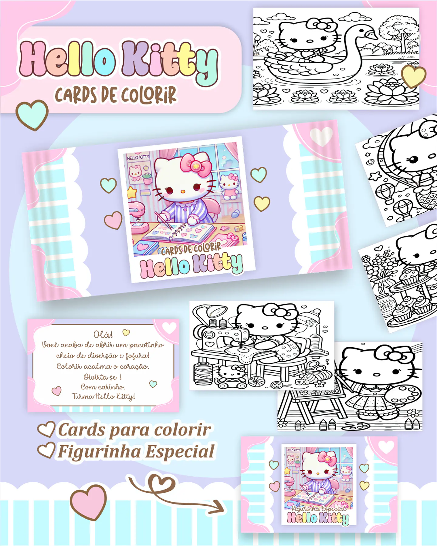 Arquivo Big Card de Colorir Hello kity - PAMELLA 1