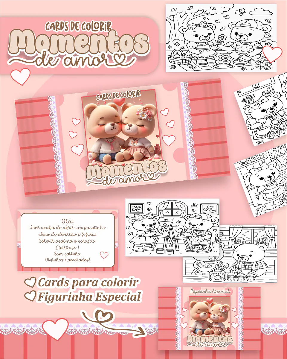 Arquivo Big Card de Colorir Ursinhos namorados - PAMELLA 1