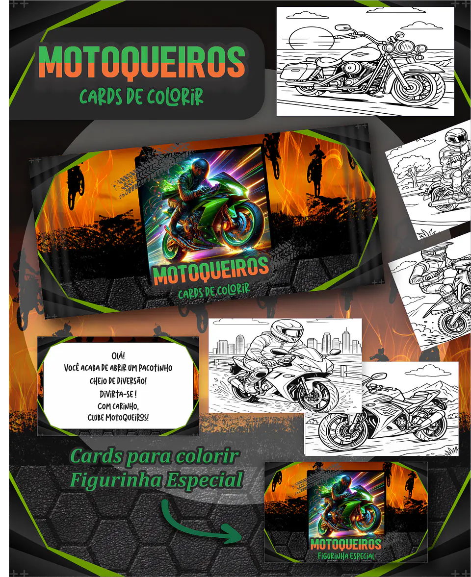 Arquivo Big Card de Colorir Motoqueiros - PAMELLA 1
