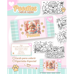 Arquivo Big Card de Colorir Poodles - PAMELLA