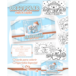 Arquivo Big Card de Colorir Urso polar - PAMELLA