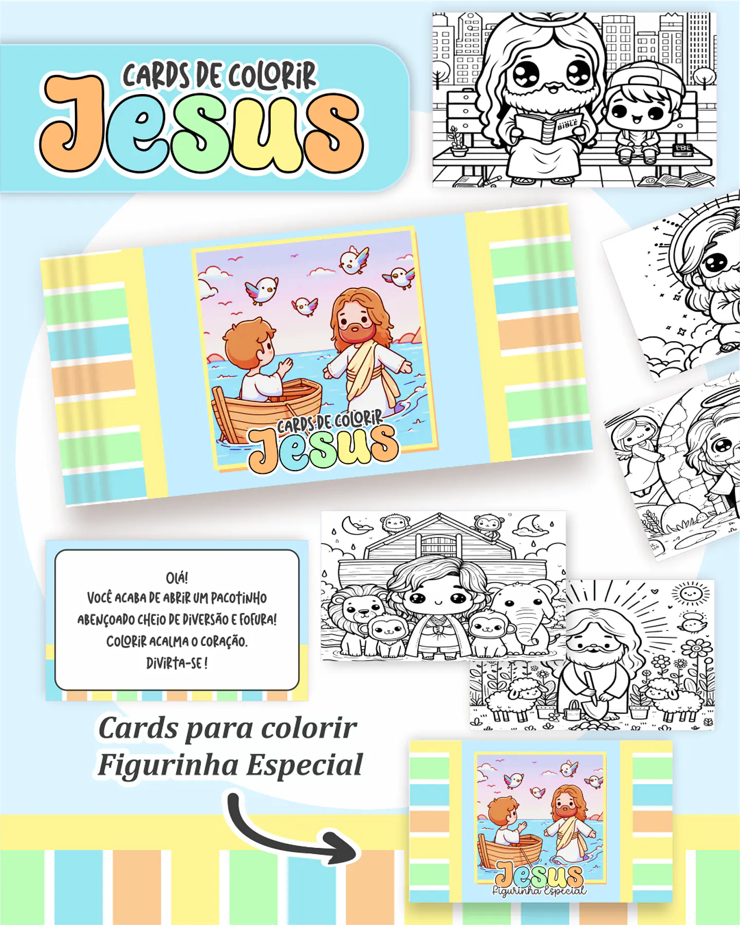 Arquivo Big Card de Colorir Cristão menino - PAMELLA 1