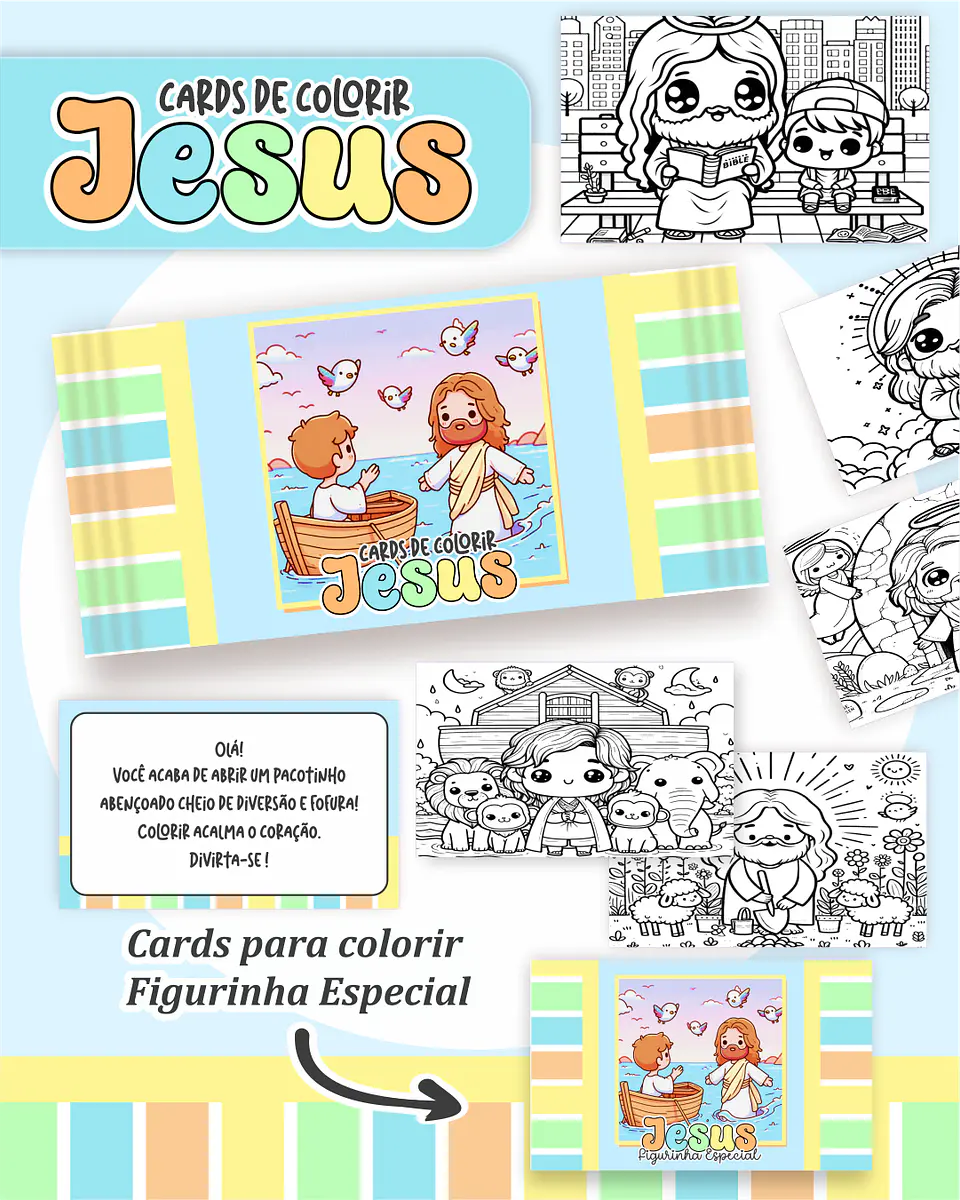 Arquivo Big Card de Colorir Cristão menino - PAMELLA 1