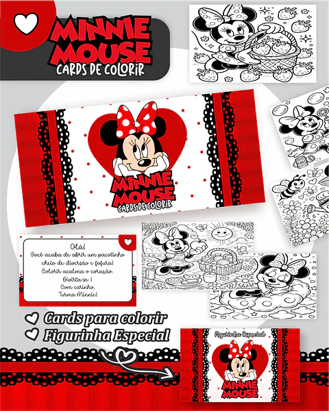 Arquivo Big Card de Colorir Minnie mouse - PAMELLA