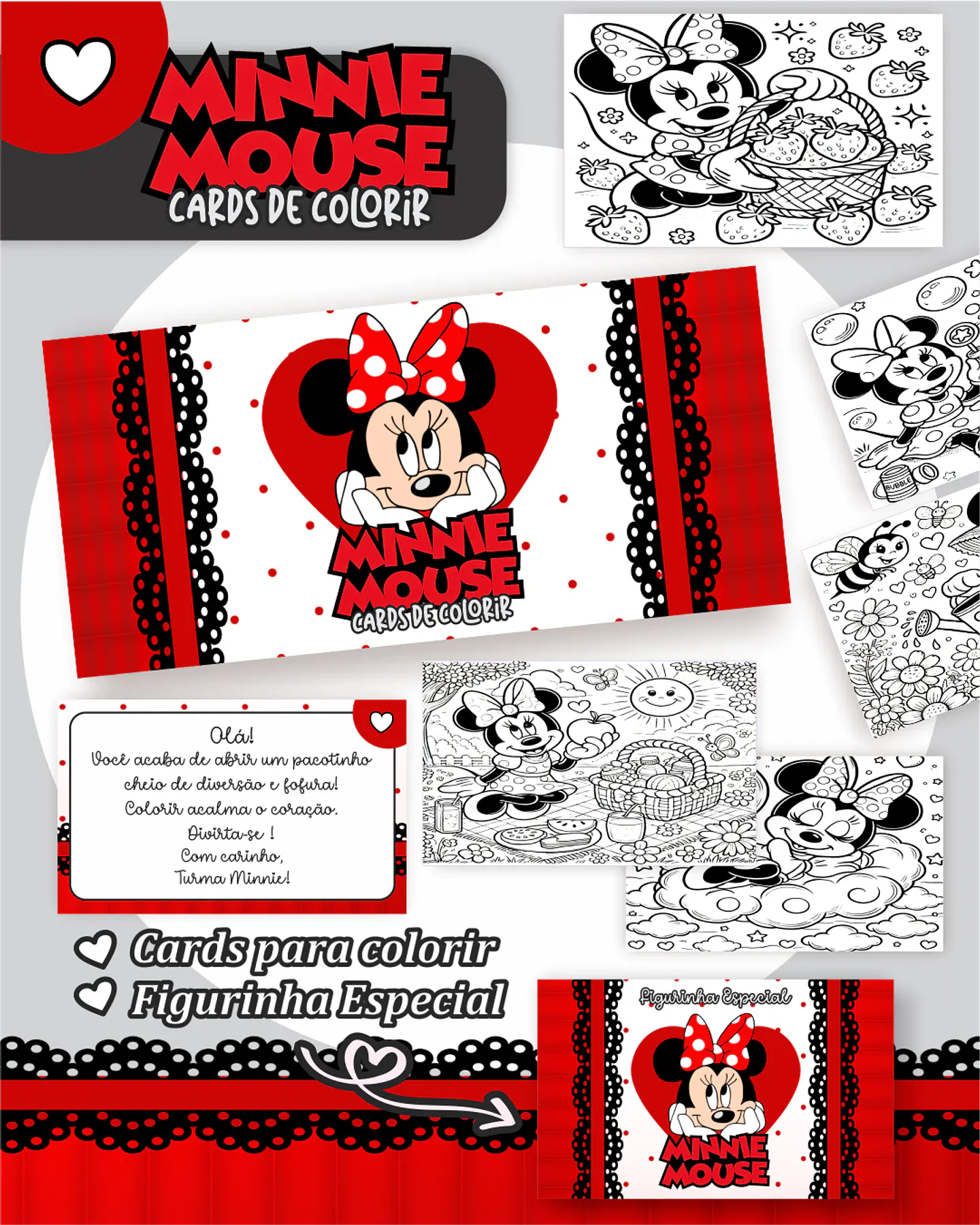 Arquivo Big Card de Colorir Minnie mouse - PAMELLA 1