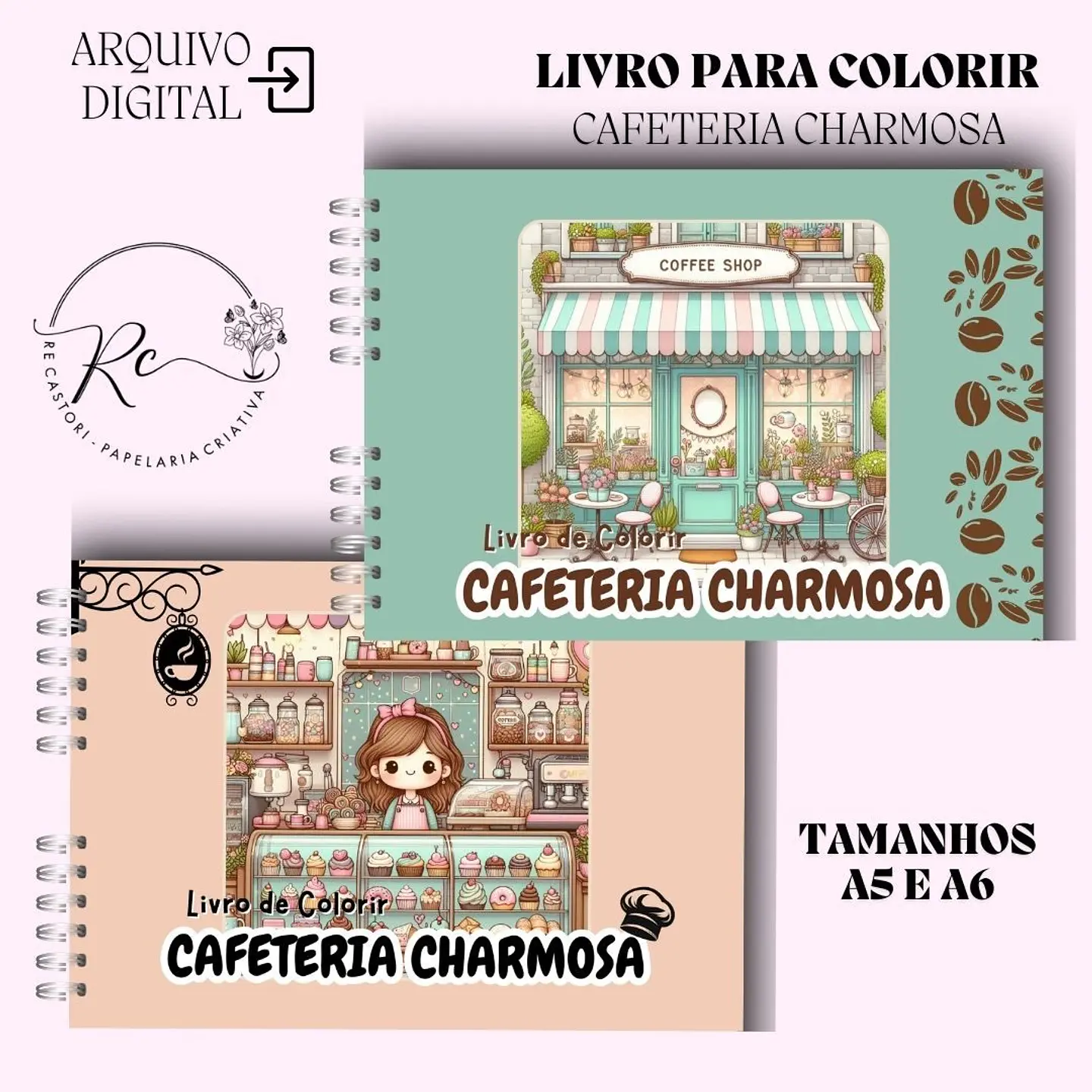 Arquivo Livro de Colorir Cafeteria Charmosa - Rê Castori 1