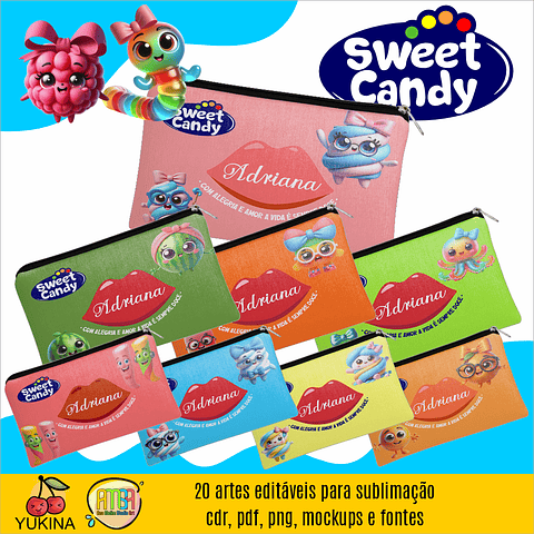 Arquivo Sublimação Necessaires Fini Sweet Candy - Ana Melim