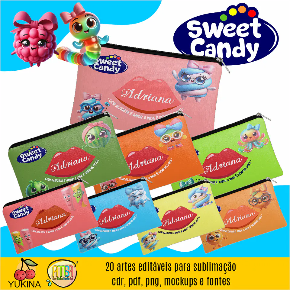 Arquivo Sublimação Necessaires Fini Sweet Candy - Ana Melim 1