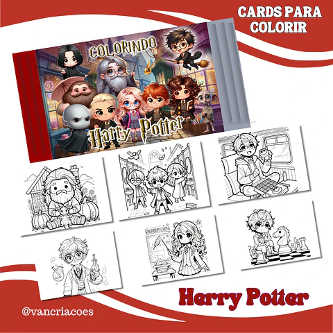 Arquivo Card de Colorir Harry potter - Van Criações